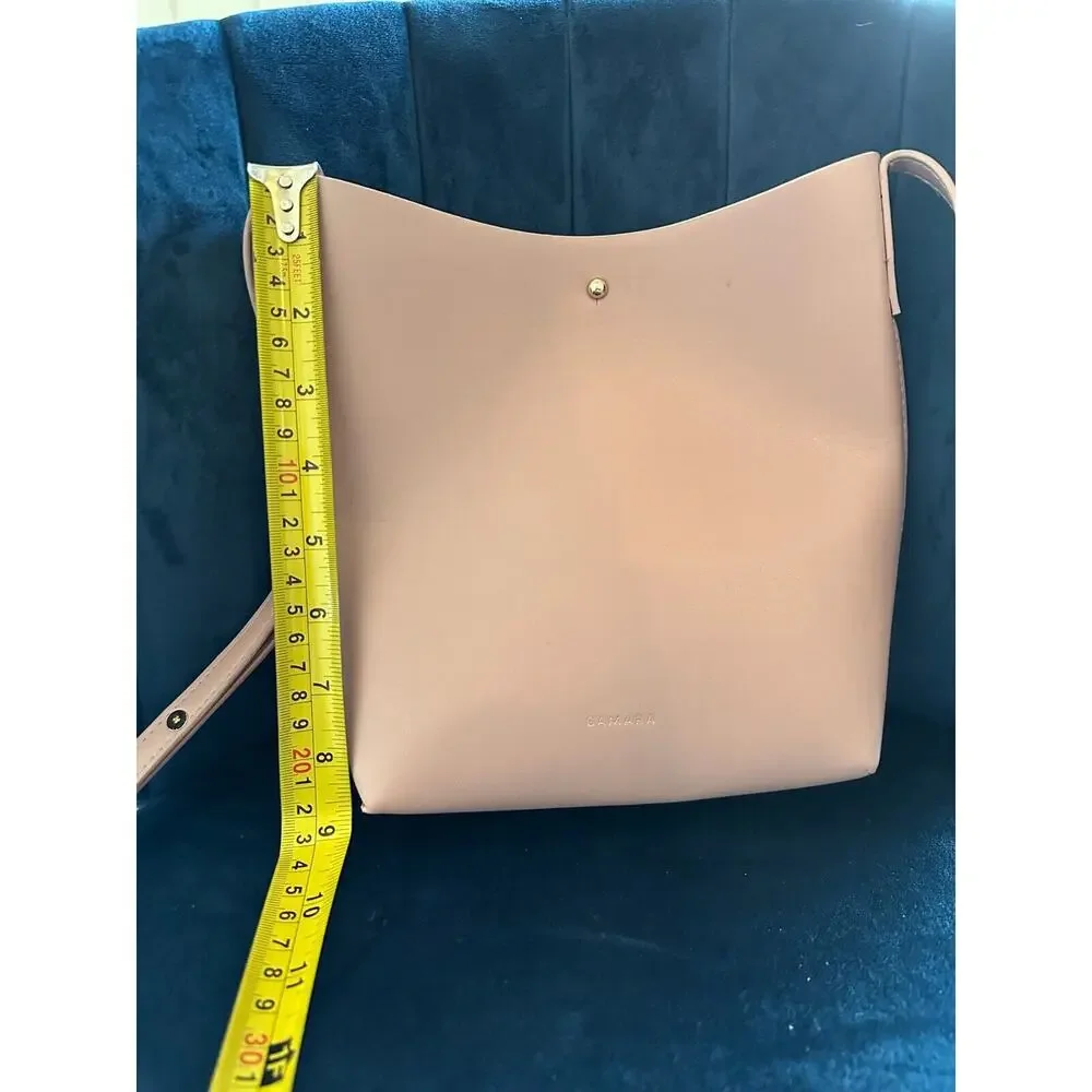 SAMARA Peony Pink Leather Bucket Bag‎ Crossbody Shoulder Bag